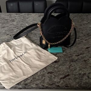 Tiffany & Co. Black Mini Bag with Gold Chain